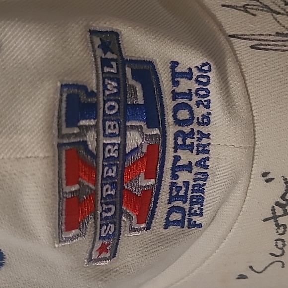 Autographed Super Bowl XL 40 2006 Football Cap Seahawks vs Steelers Collectible - Picture 2 of 10